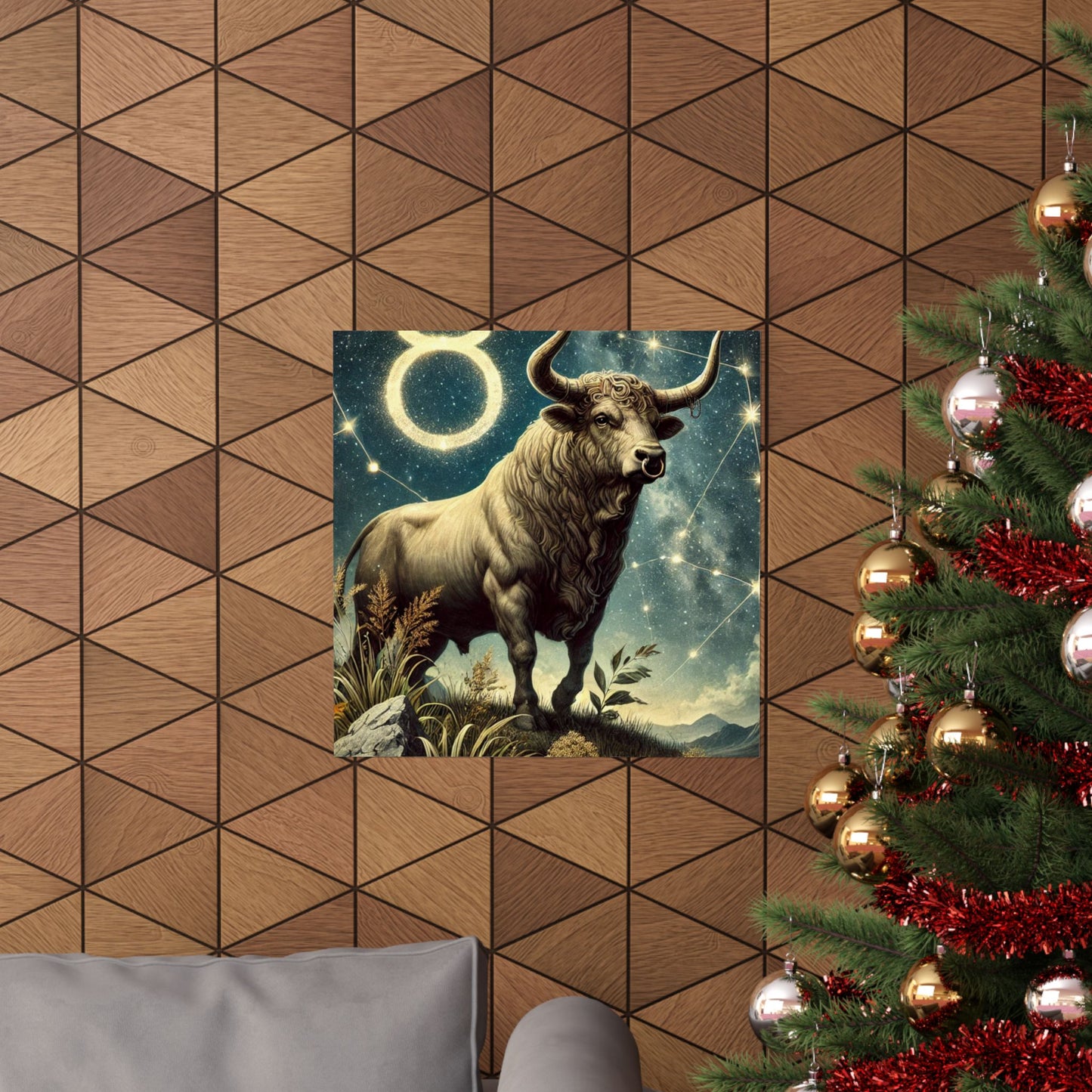 Taurus Bull Constellation Celestial Wall Art Poster