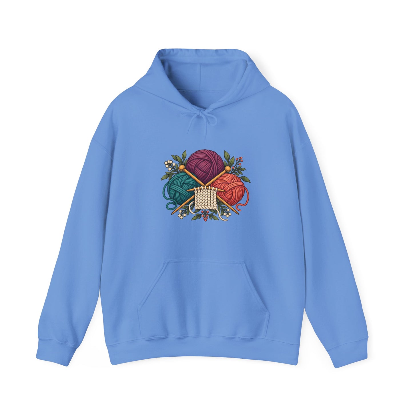 Retro Yarn and Knitting Botanical Art Hoodie