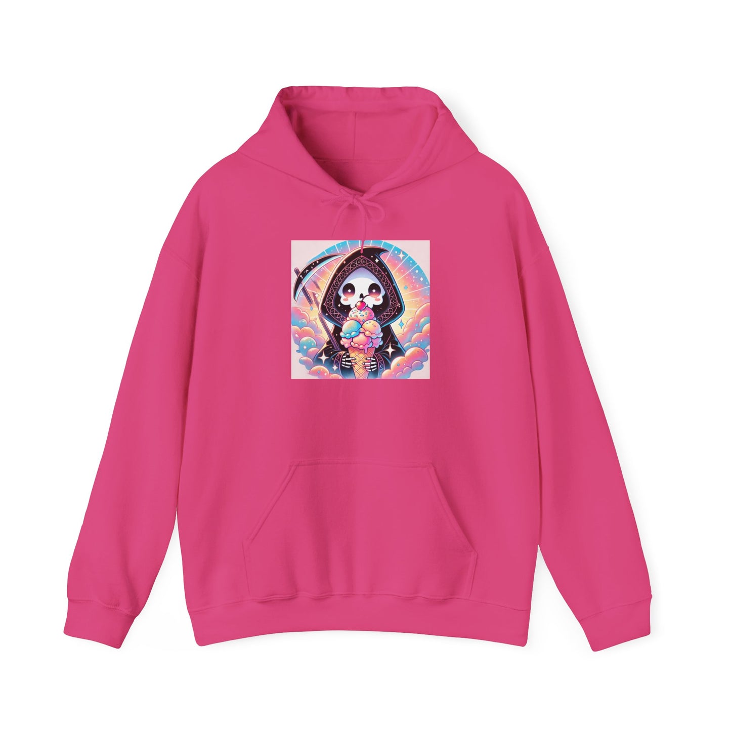 Grim Reaper Kawaii Anime Hoodie - Cute Ice Cream Design - Unisex Comfortable Hooded Sweatshirt - Fun & Stylish Gift Idea!