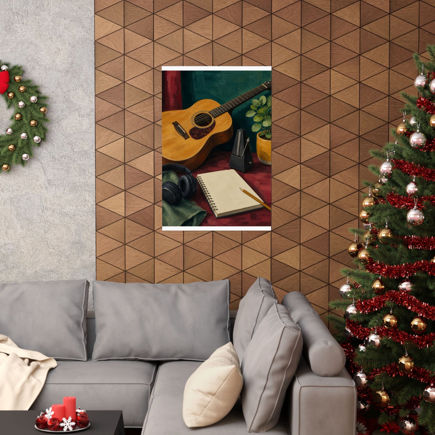 Cozy Acoustic Music Practice Art Poster