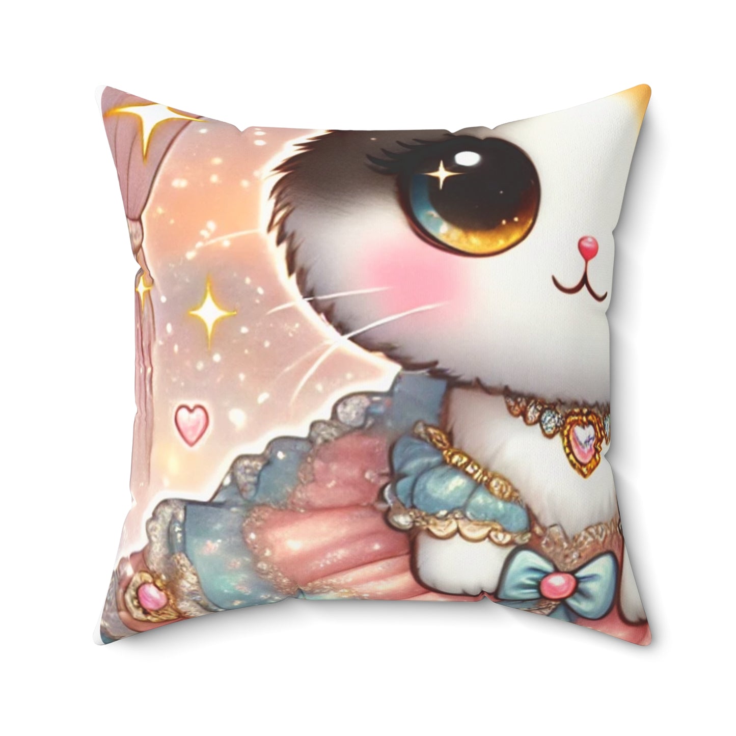 Pastel Princess Calico Cat Fantasy Decorative Pillow