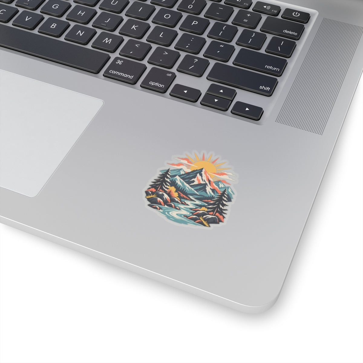 Alpine Sunrise River Mountain Adventure Art Sticker