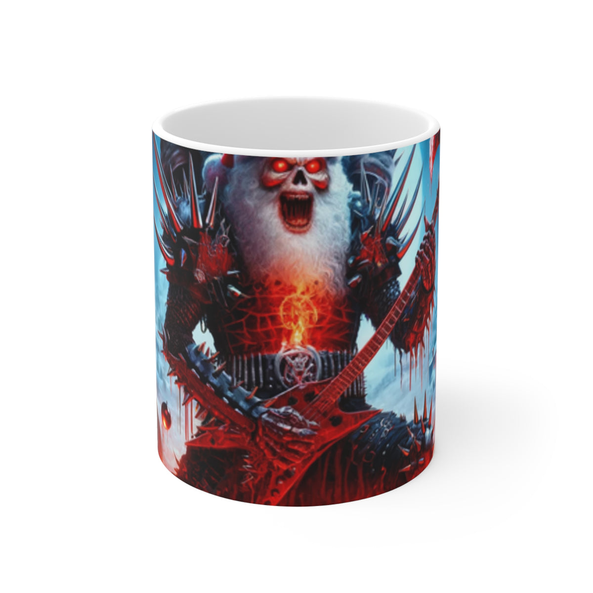 Heavy Metal Santa Holiday Concert Rock Coffee Mug