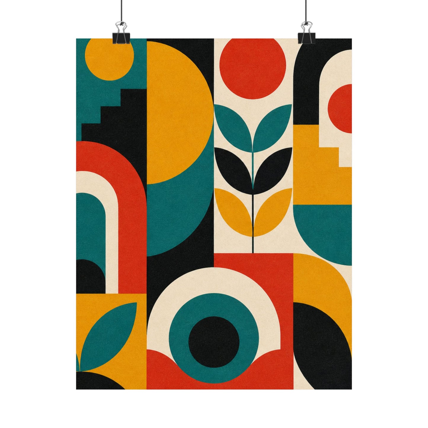 Mid Century Arches Botanical Geometric Abstract Poster