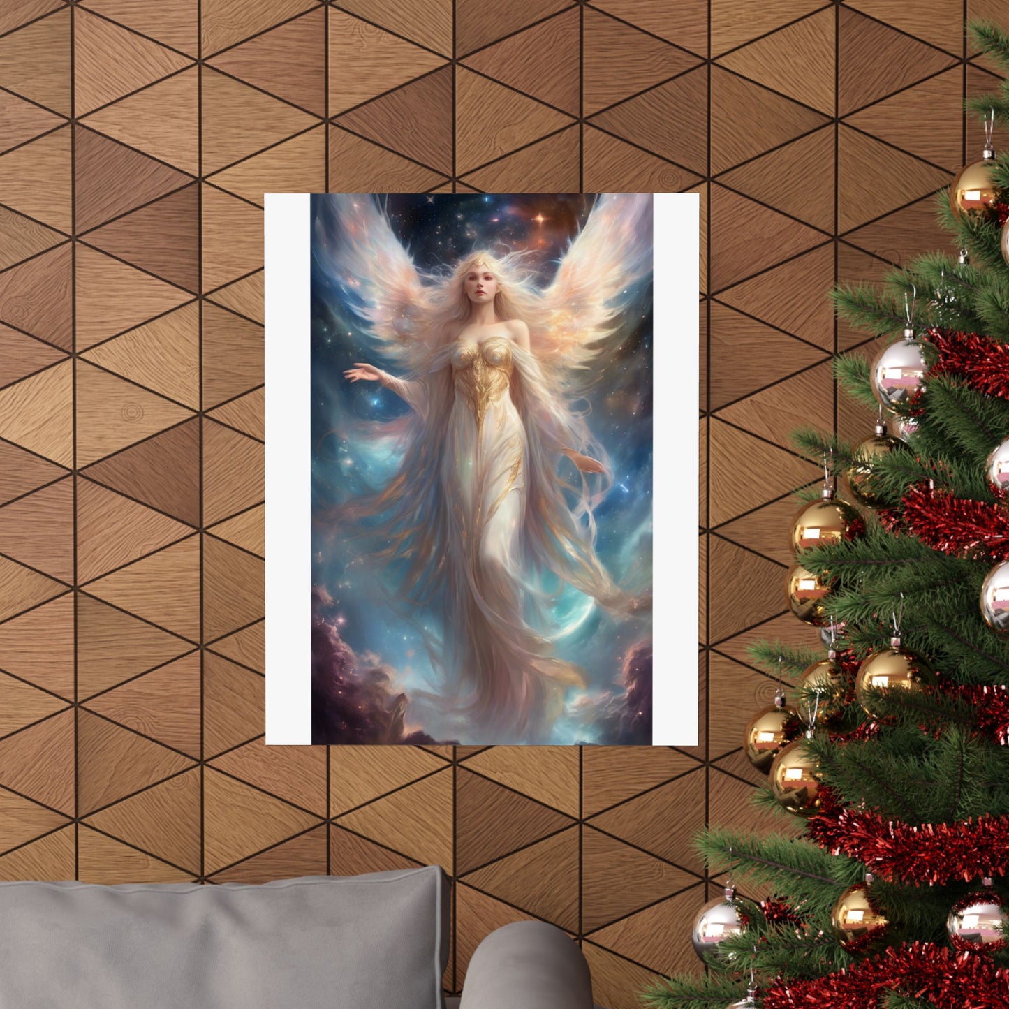 Celestial Winged Heroine Fantasy Portrait Poster