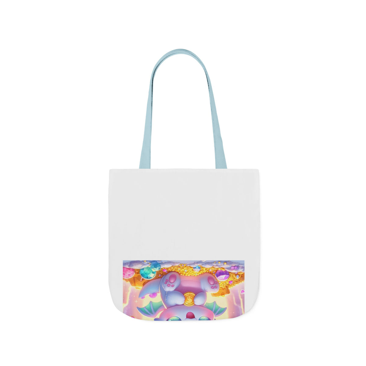 Pastel Treasure Dragon Kawaii Fantasy Canvas Tote Bag