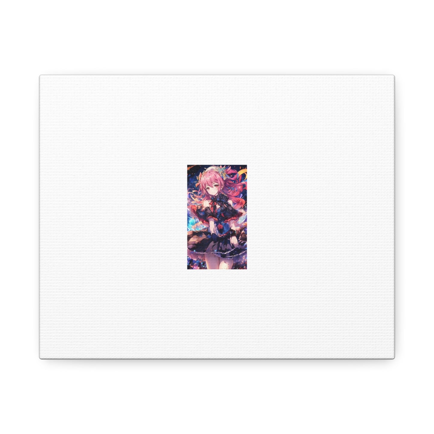 Pink Haired Fantasy Heroine Anime Portrait Canvas Wall Art
