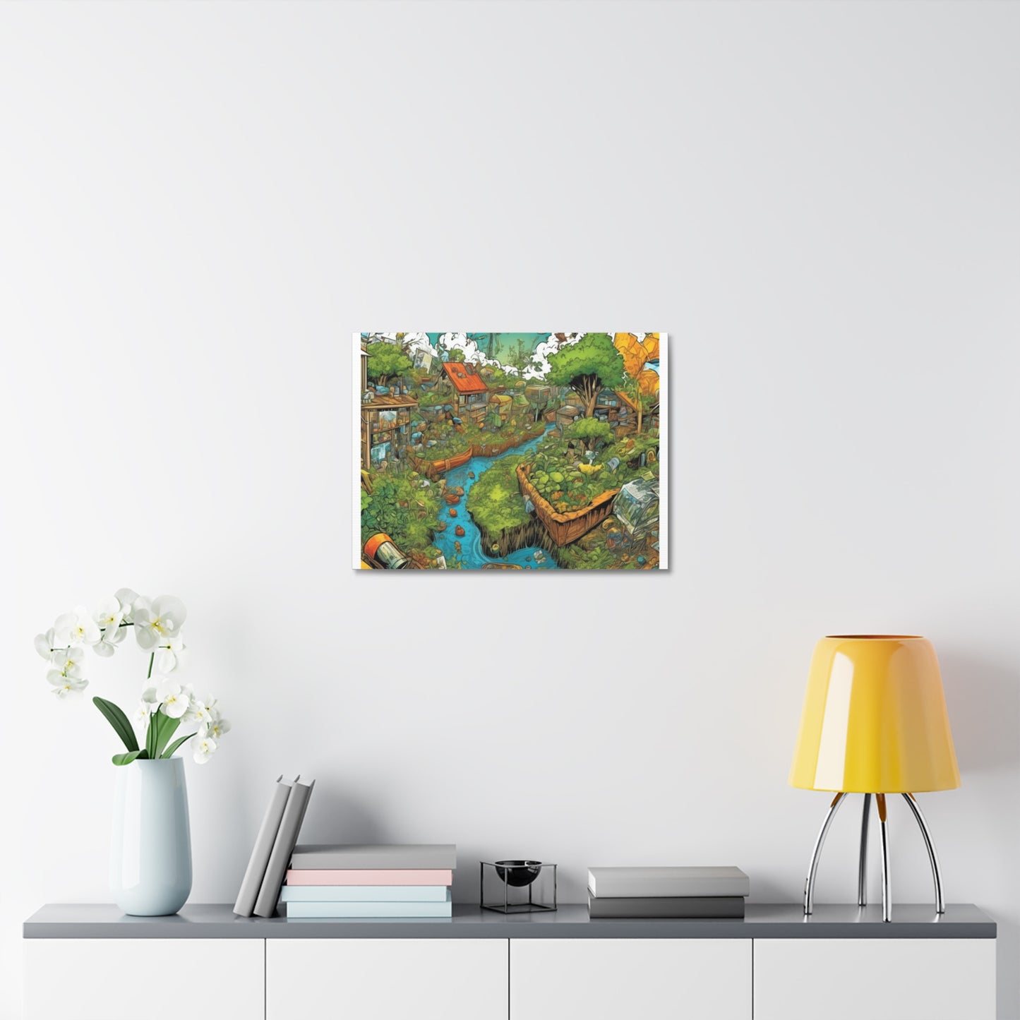 Whimsical Garden Stream Nature Gift Art Canvas