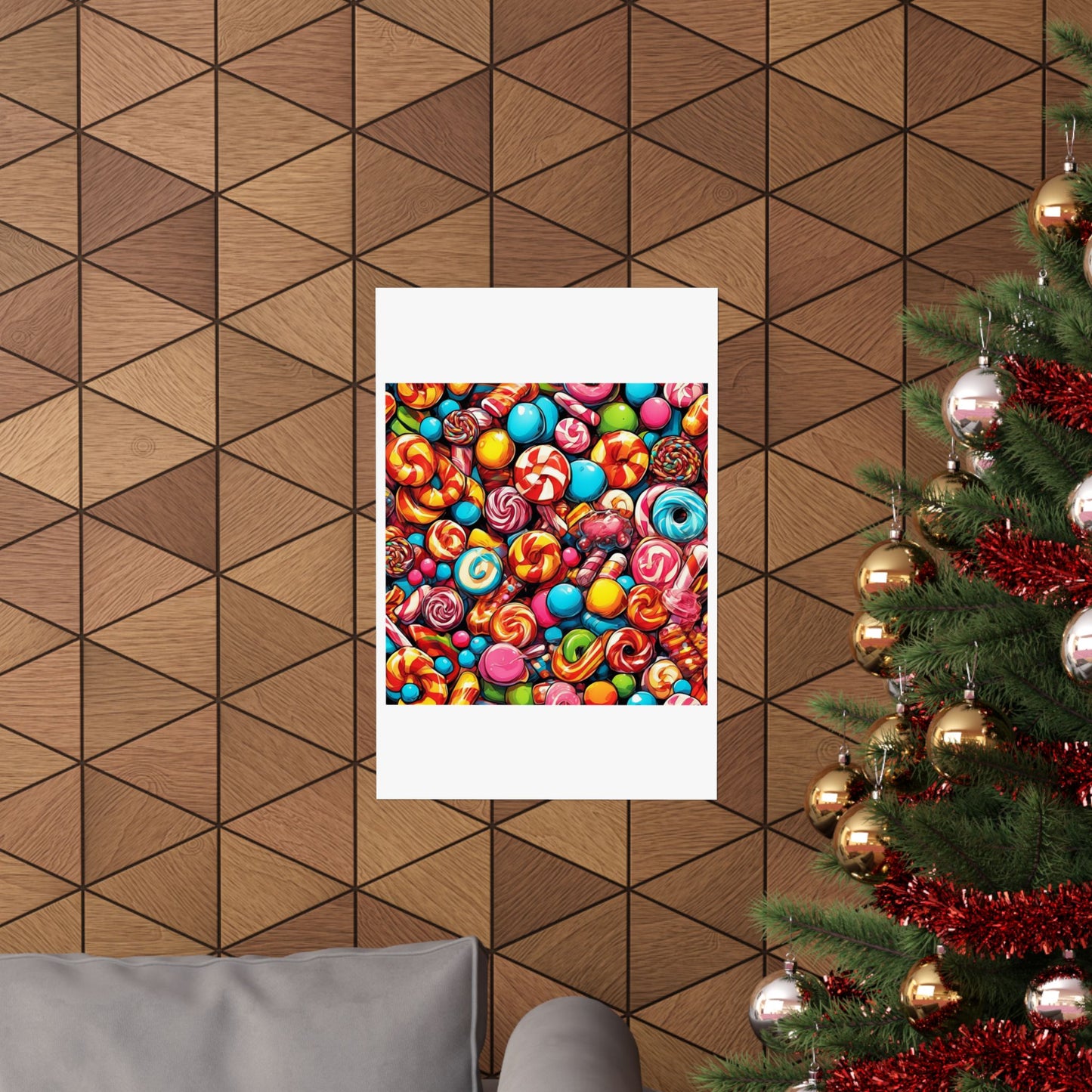 Colorful Candy and Lollipop Pattern Poster
