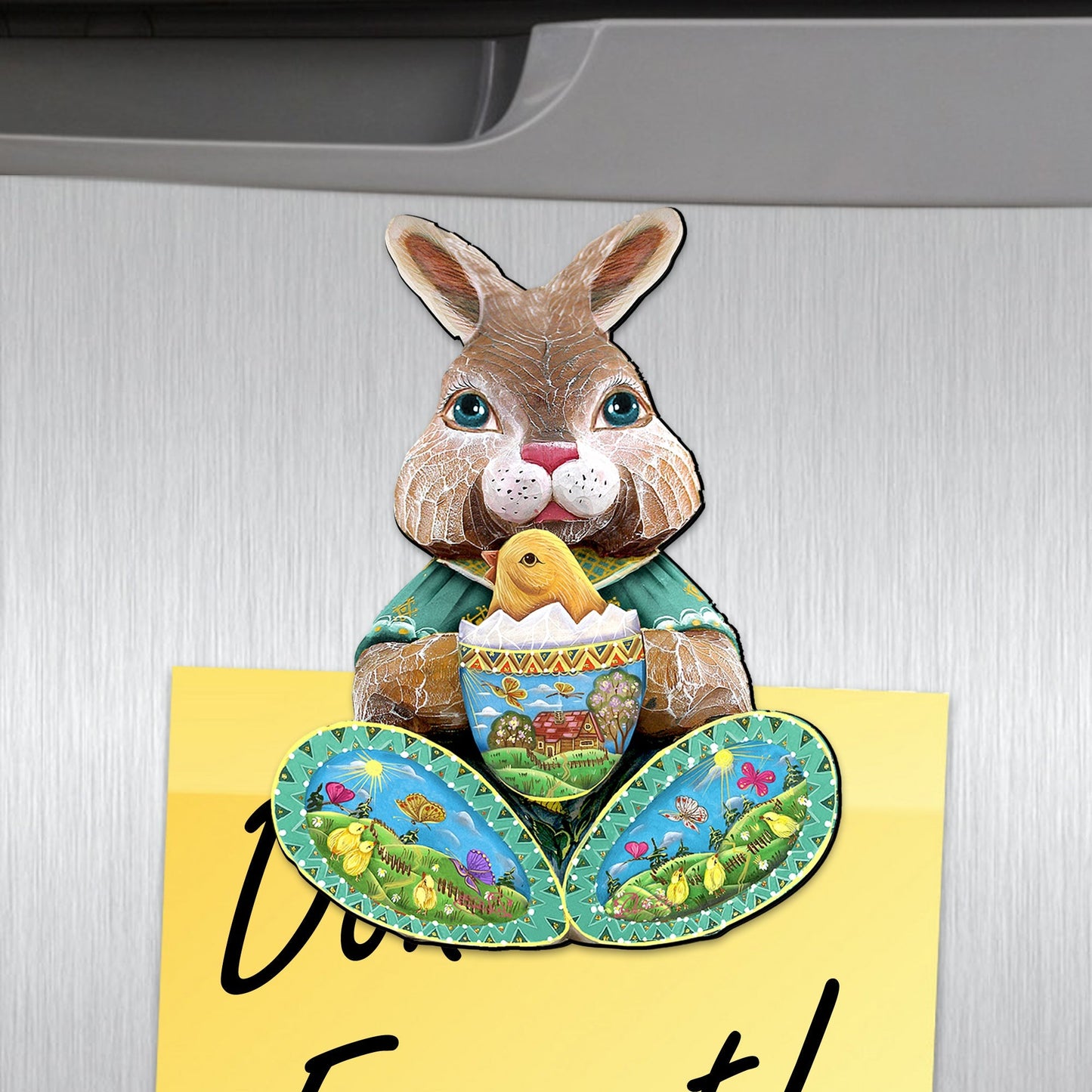 Easter Bunny Shape Refrigerator Eco Wood Magnets Set of 3