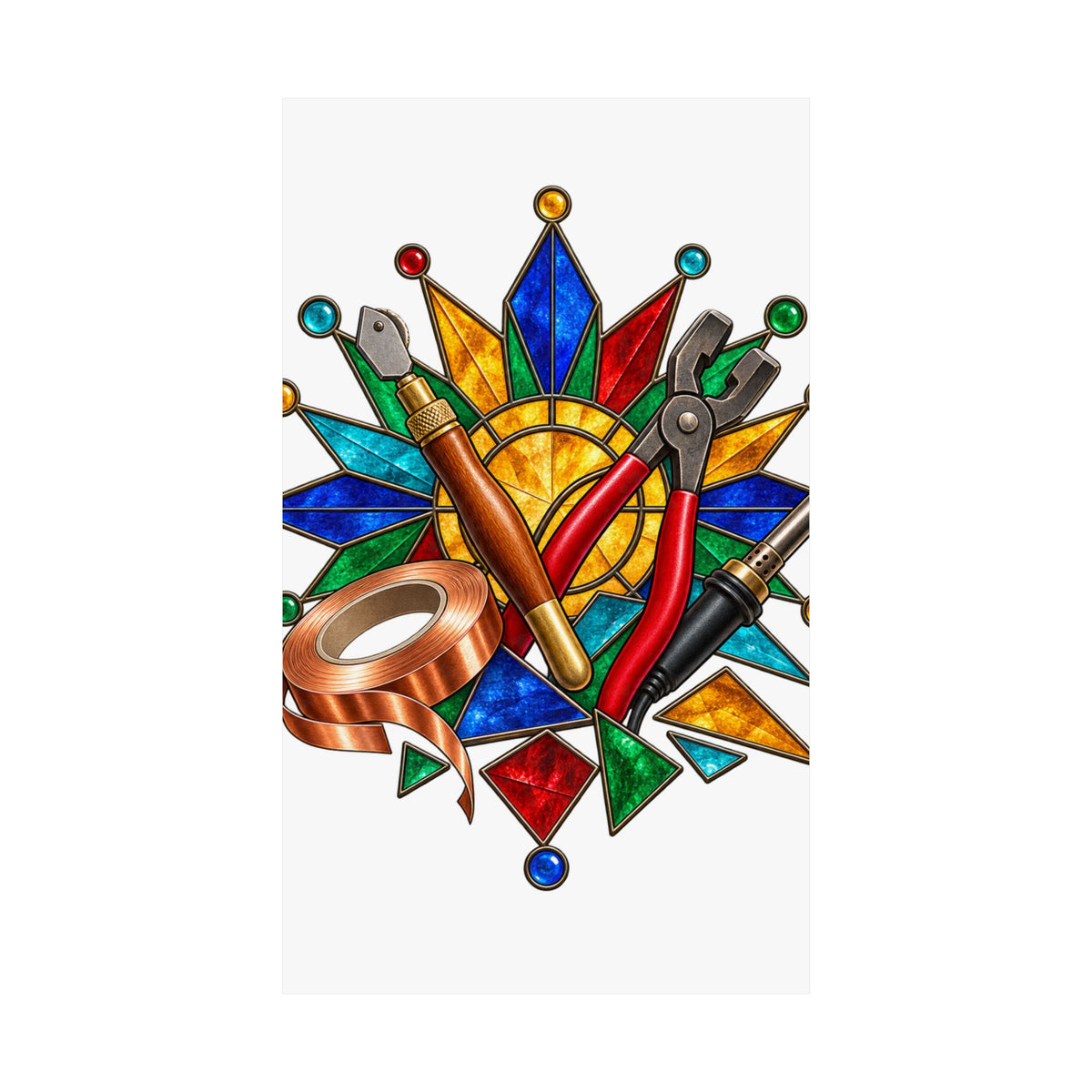 Stained Glass Workshop Tools Poster