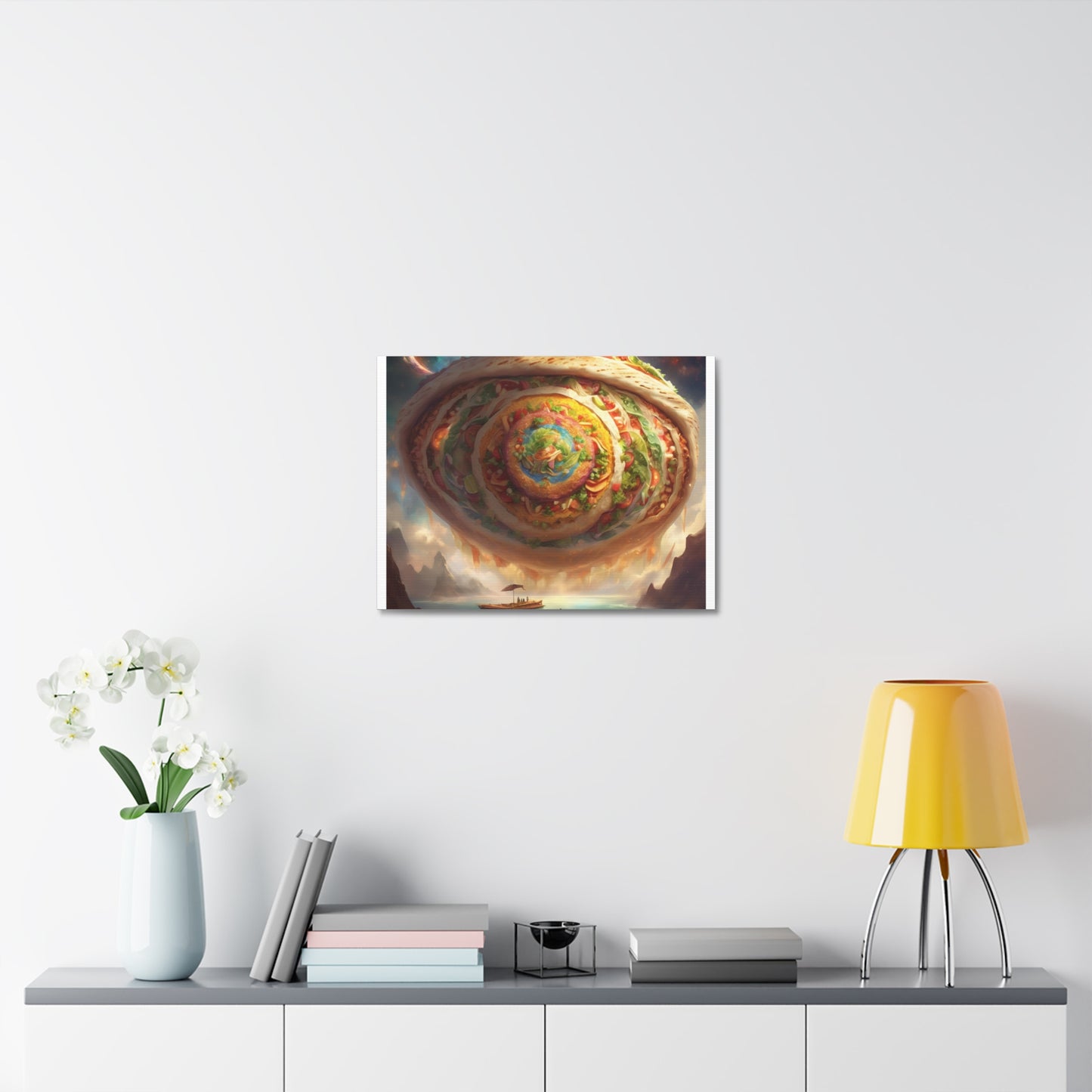 Cosmic Taco Portal Surreal Food Fantasy Art Canvas