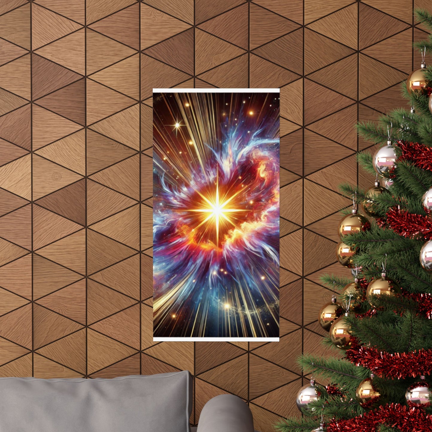 Cosmic Starburst Energy Abstract Space Poster Wall Art Decor