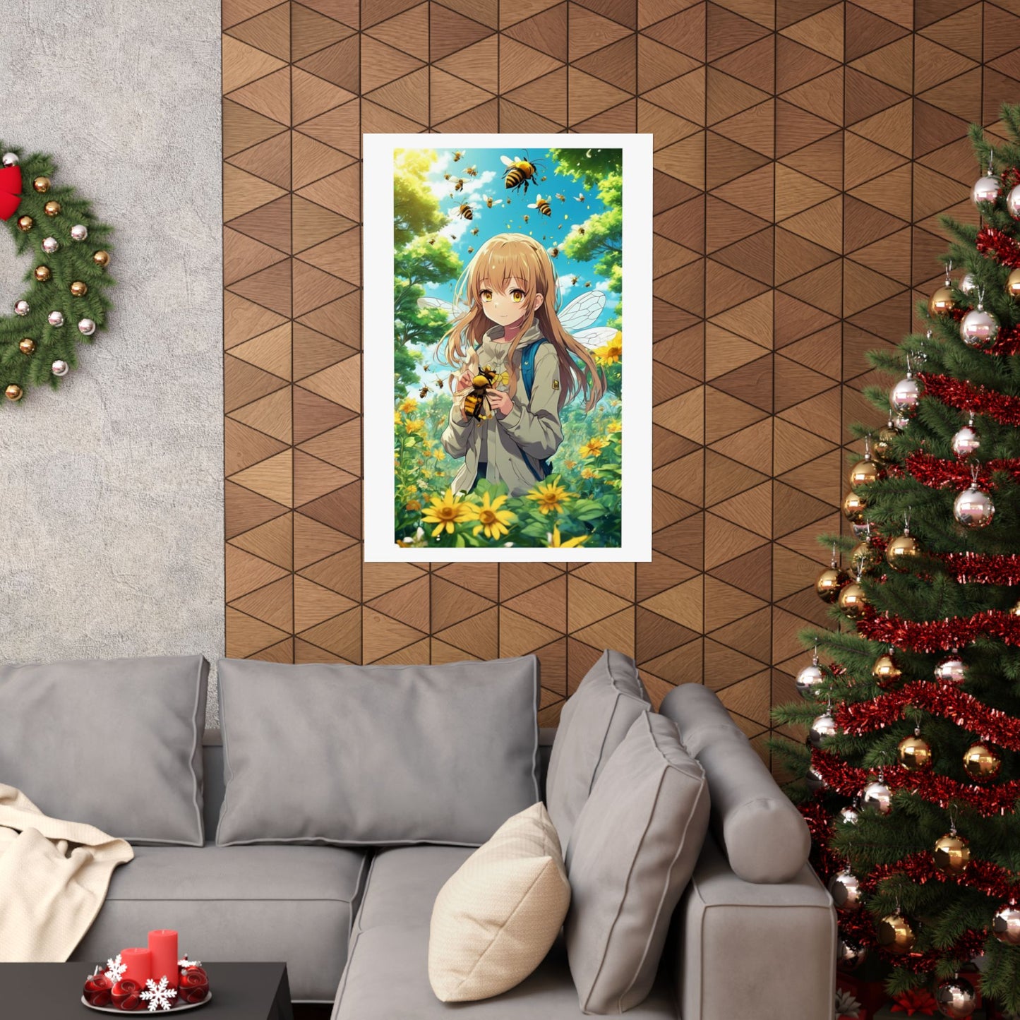 Bee Fairy Garden Anime Nature Art Poster