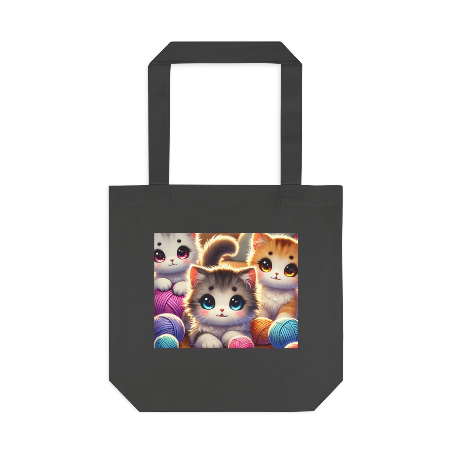 Cozy Yarn Kittens Cute Cat Lover Knitting Tote Bag for Crafters