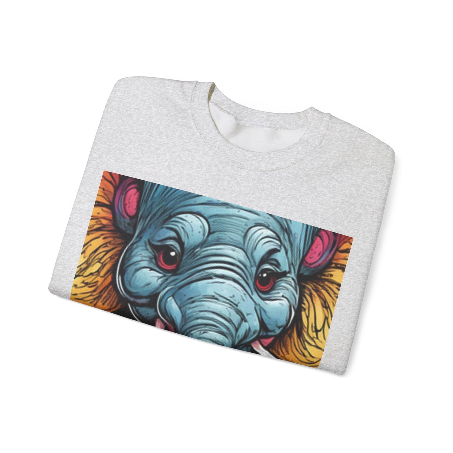 Colorful Elephant Garden Parade Cute Wildlife Art Sweatshirt