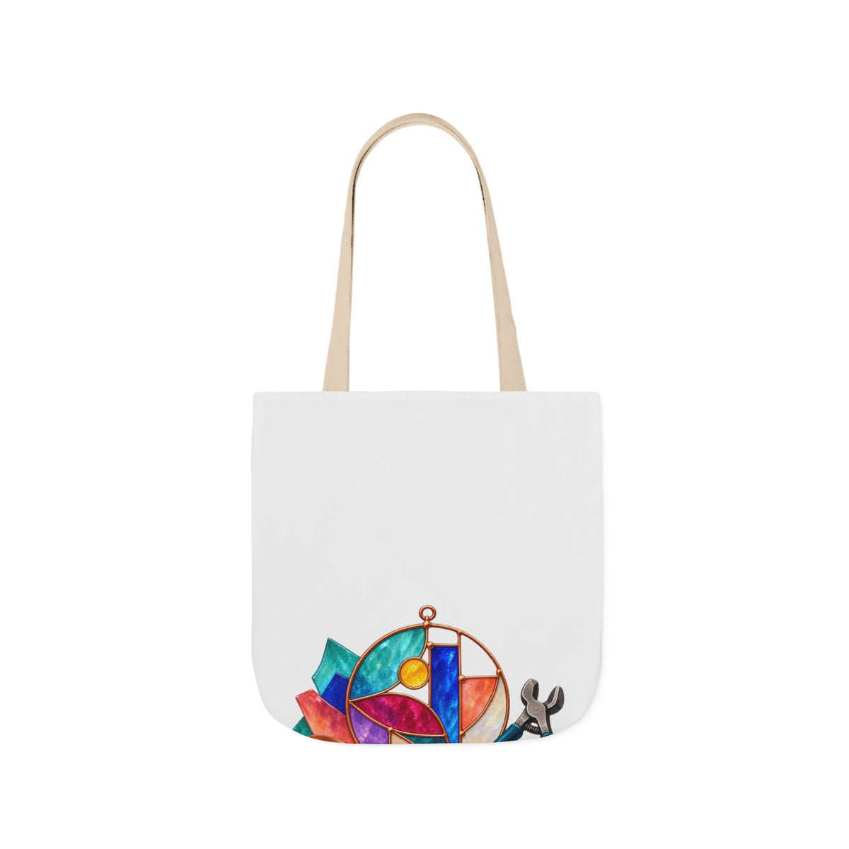 Abstract Stained Glass Suncatcher Workshop Tote Bag
