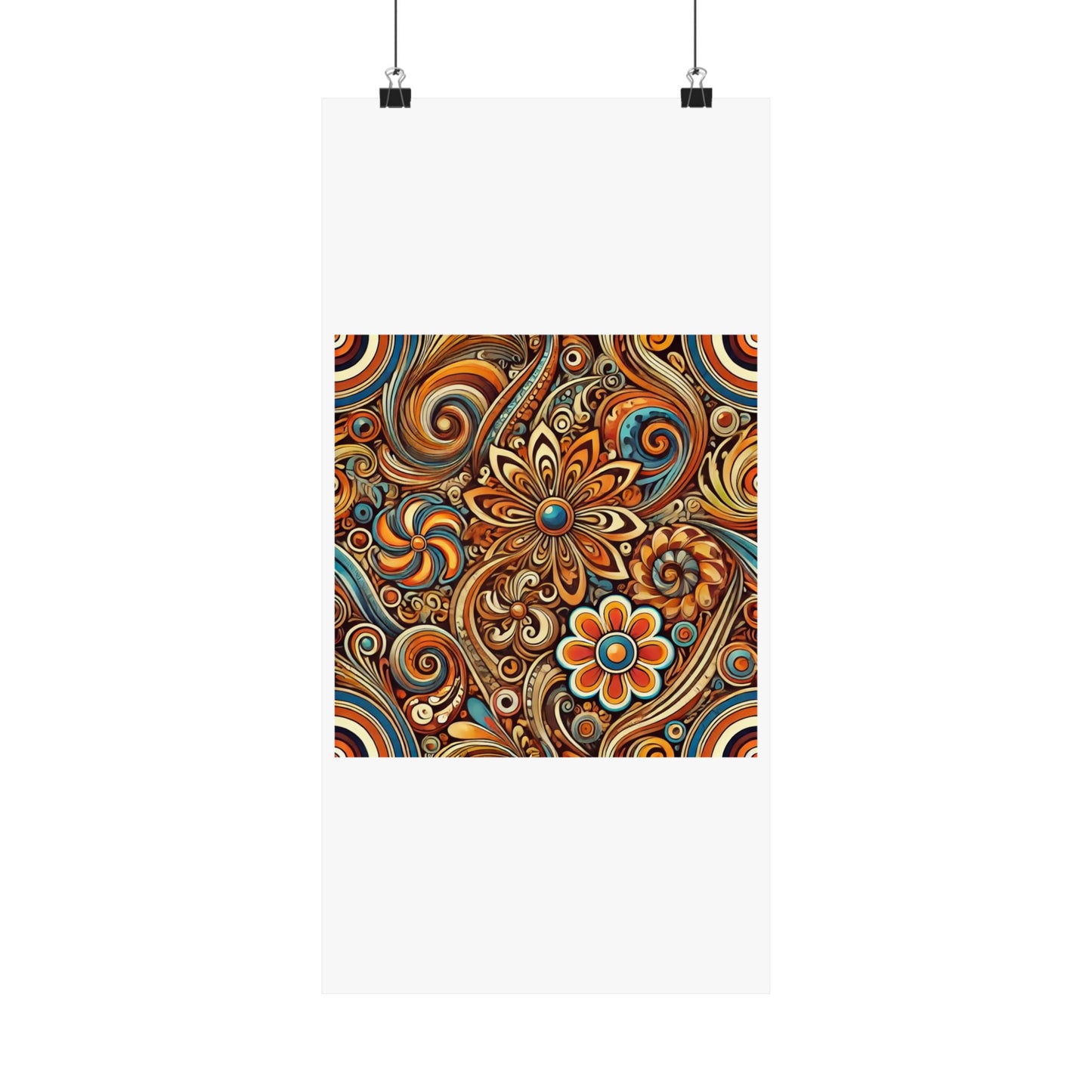 Ornate Abstract Floral Paisley Pattern Poster
