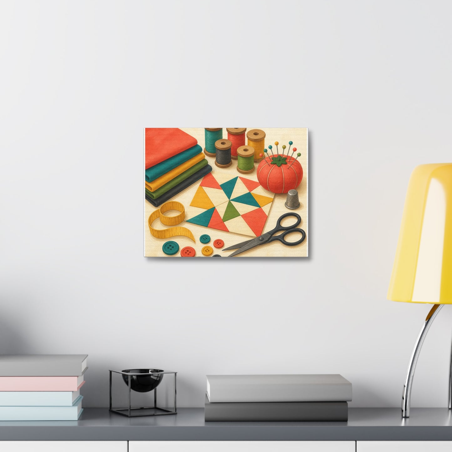 Colorful Sewing and Quilting Hobby Canvas Art