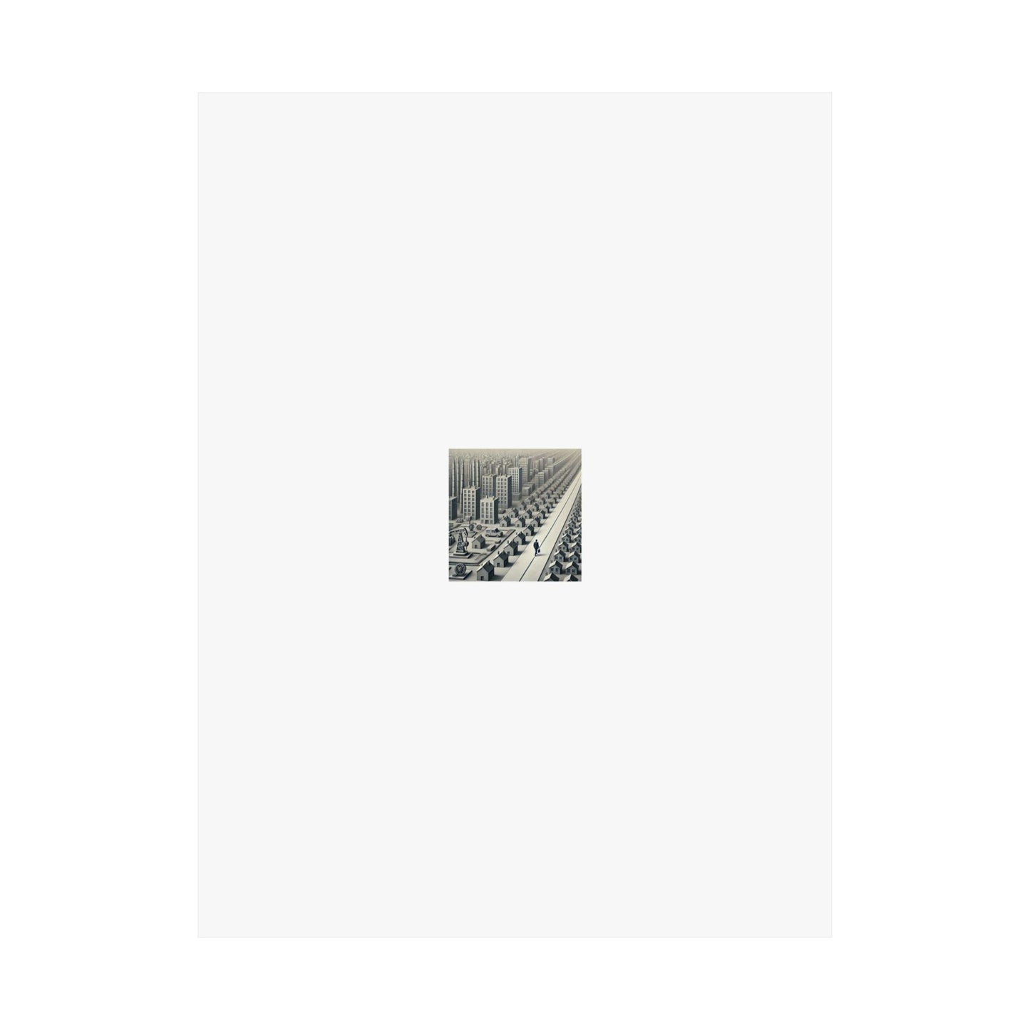 Monochrome Urban Factory Cityscape Poster Industrial Wall Art Gift
