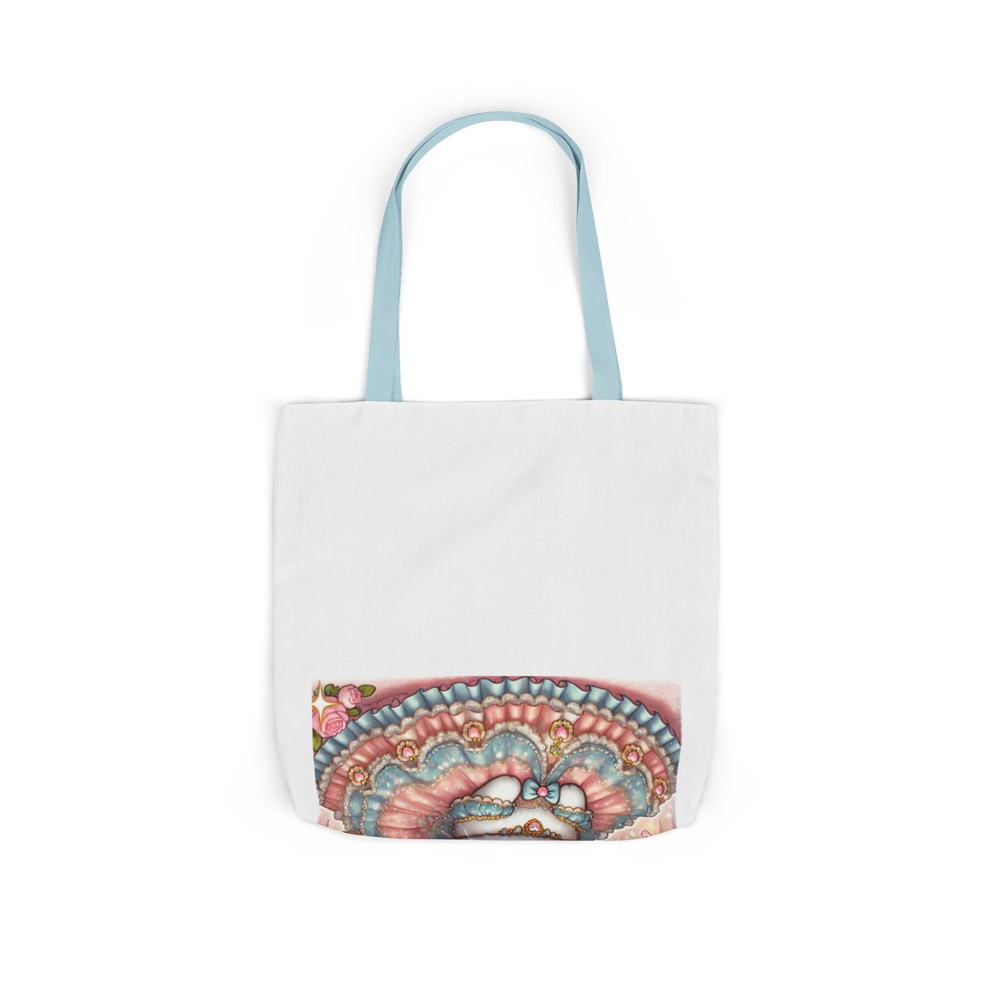 Pastel Princess Calico Cat Fantasy Canvas Tote Bag