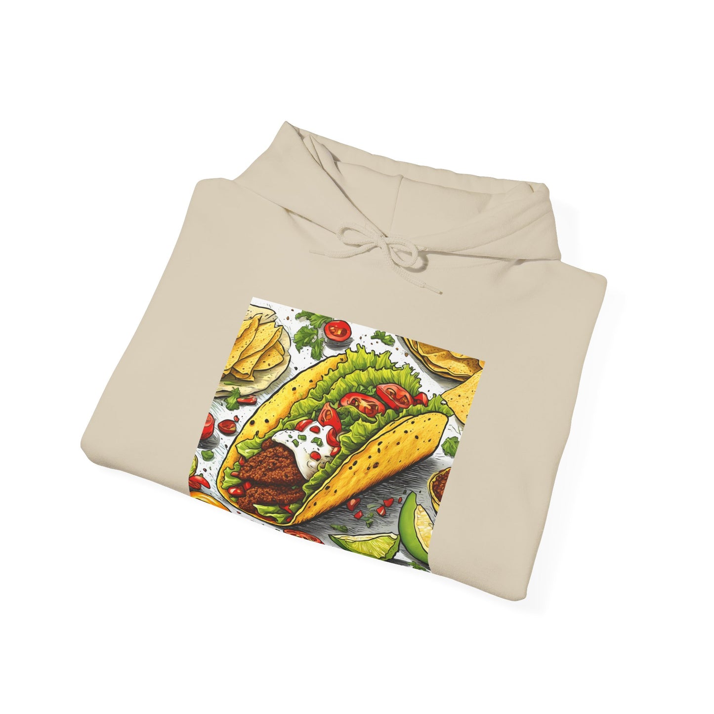 Bold Taco Illustration Foodie Gift Art Hoodie