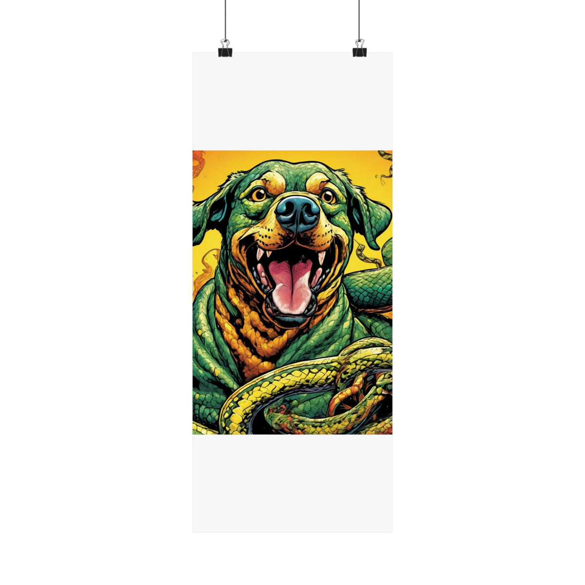 Surreal Serpent Hound Dark Fantasy Wall Art Poster