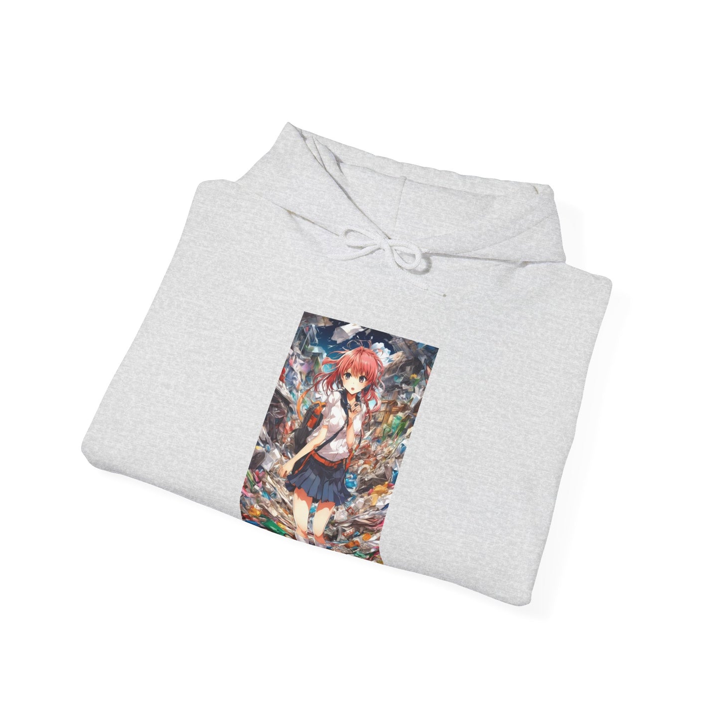 Recycling Day Anime Schoolgirl Eco Street Art Hoodie