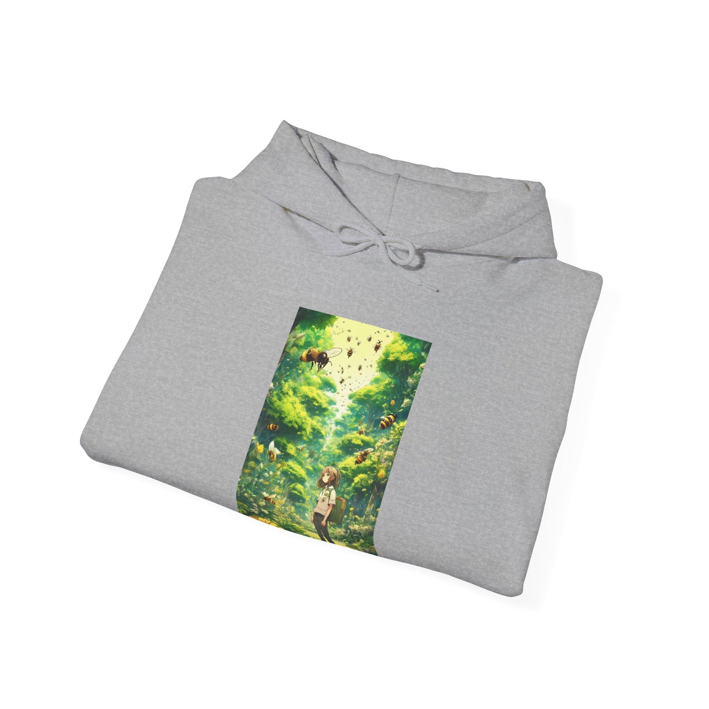 Bee Garden Explorer Anime Nature Art Hoodie