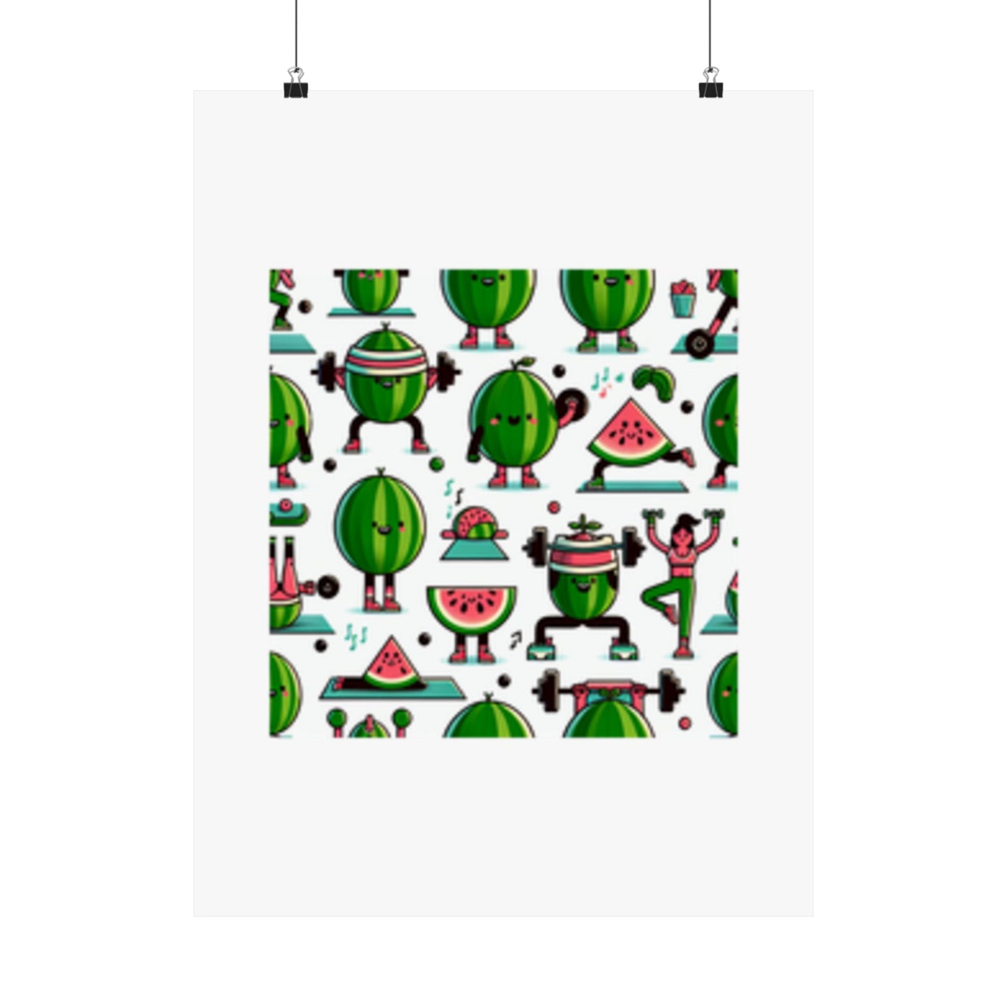 Watermelon Workout Club Cute Food Fitness Wall Art Poster