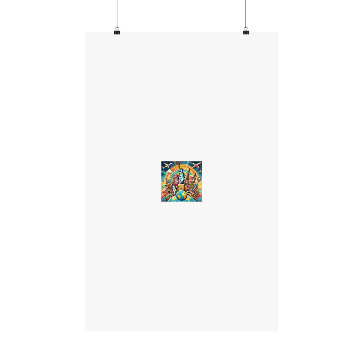 Global Landmark Adventure Collage Colorful Travel Poster