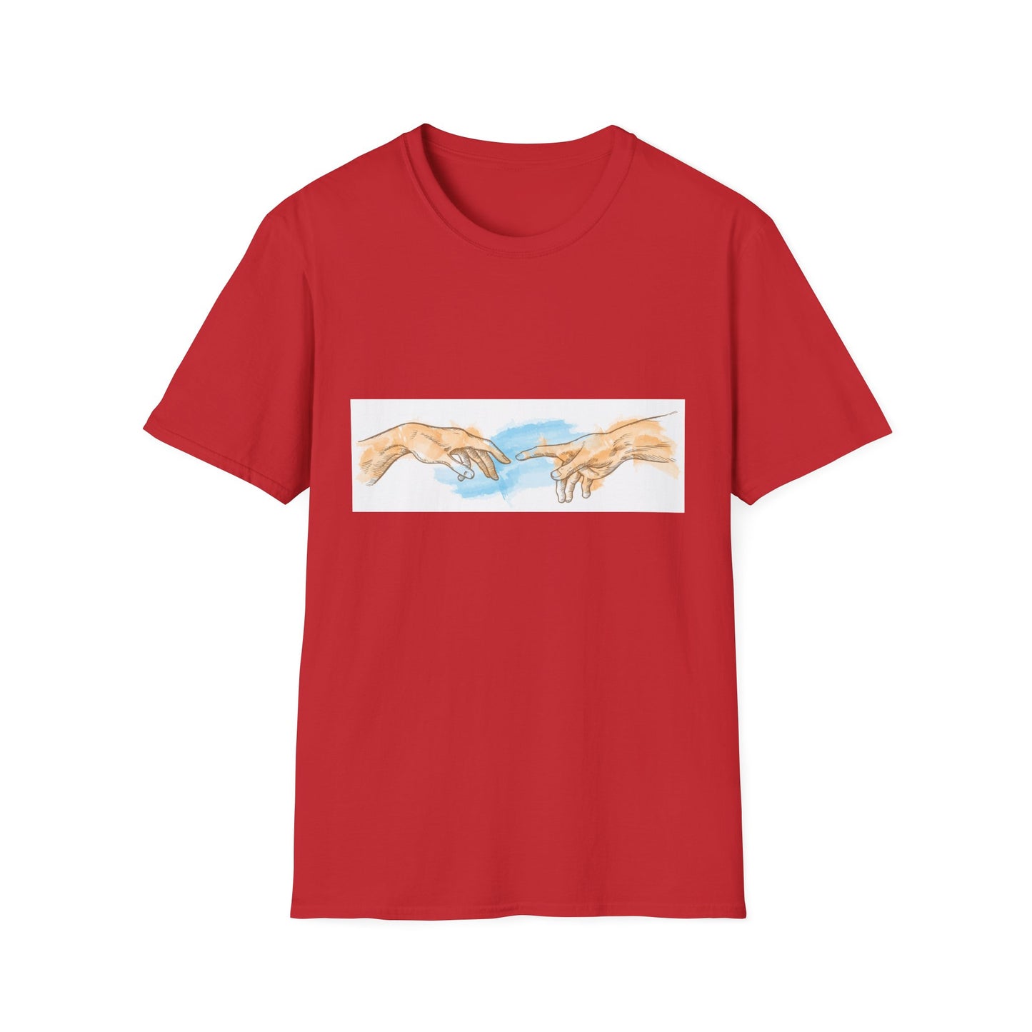 Creation of Adam Hands Graphic T-Shirt Michelangelo Inspired Art Tee Minimal Renaissance Aesthetic Inspired Unisex Shirt