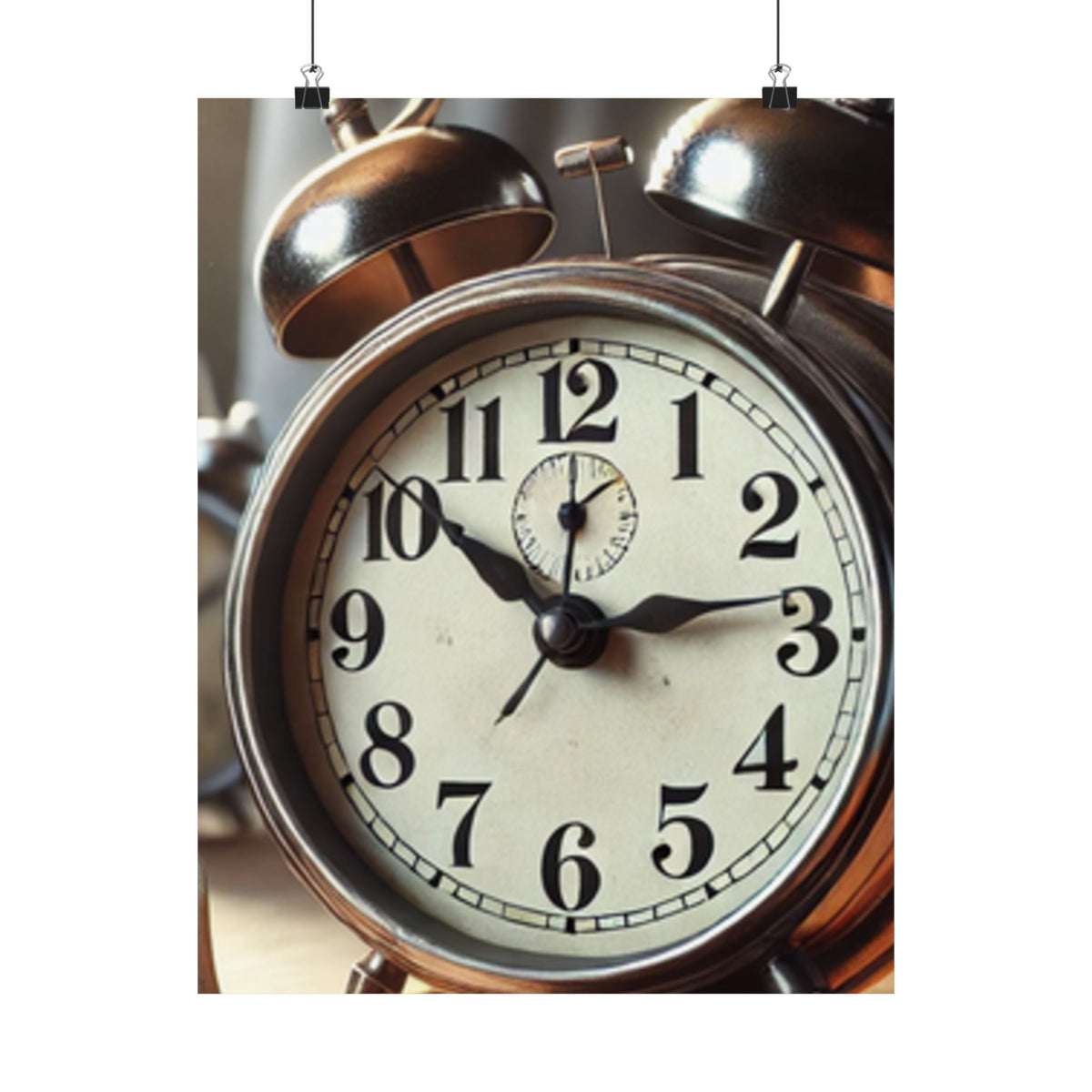 Vintage Alarm Clock Morning Routine Classic Clock Poster
