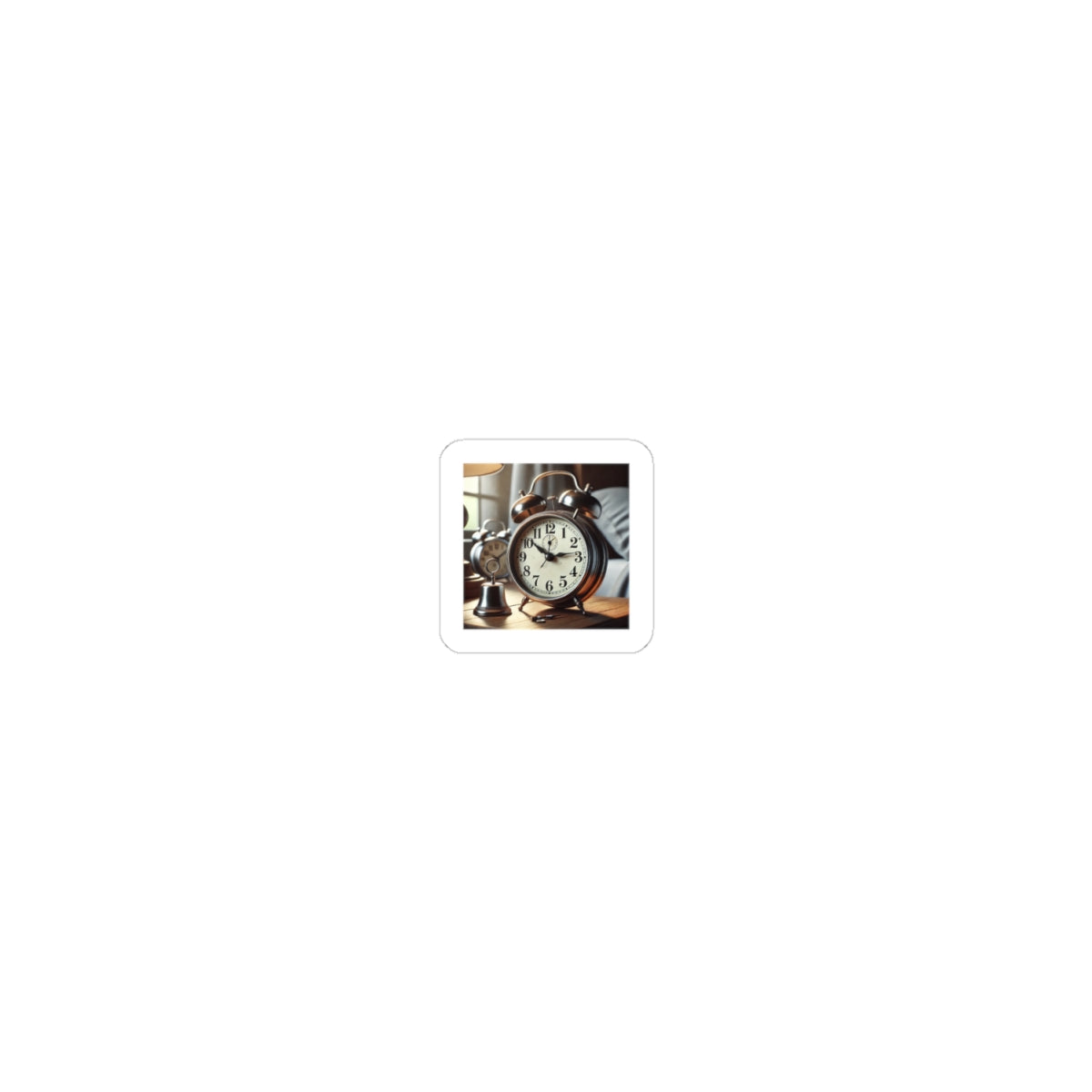 Vintage Alarm Clock Morning Routine Timekeeper Sticker