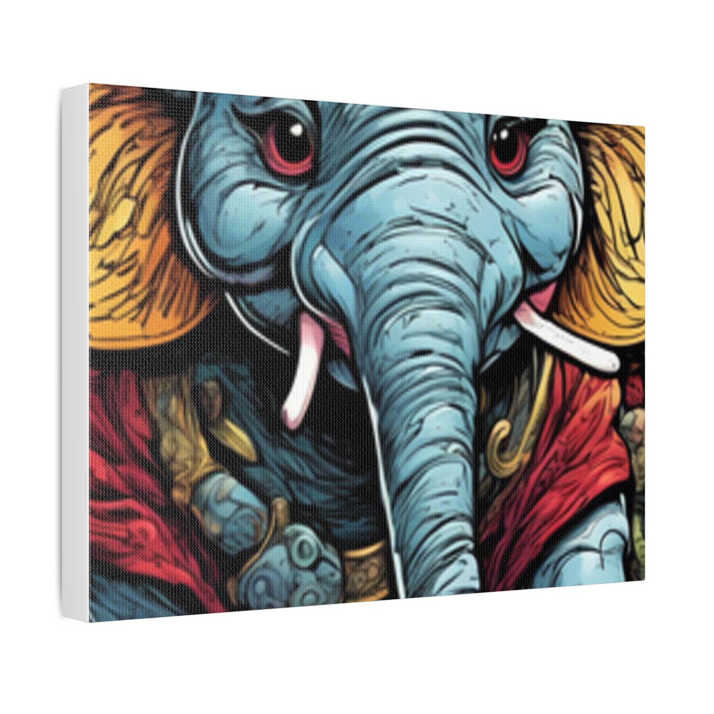 Colorful Elephant Garden Parade Wildlife Canvas Wall Art