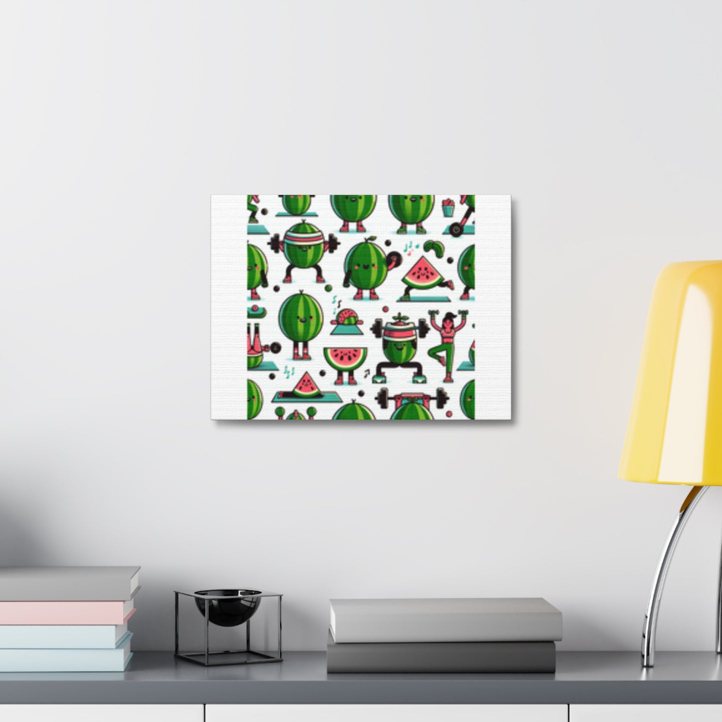 Watermelon Workout Club Cute Food Fitness Canvas Wall Art