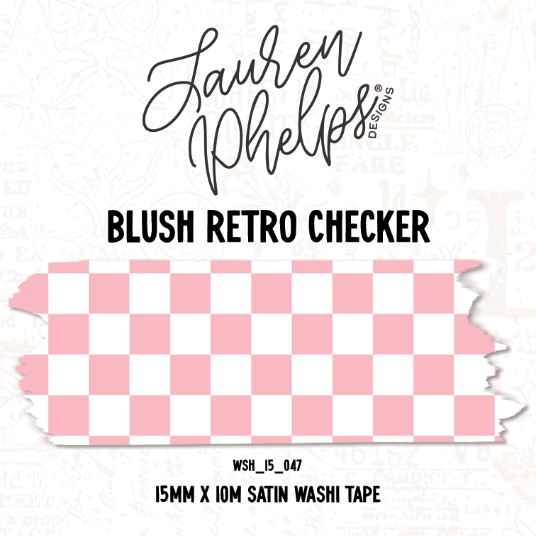 Blush Retro Checker 15mm washi