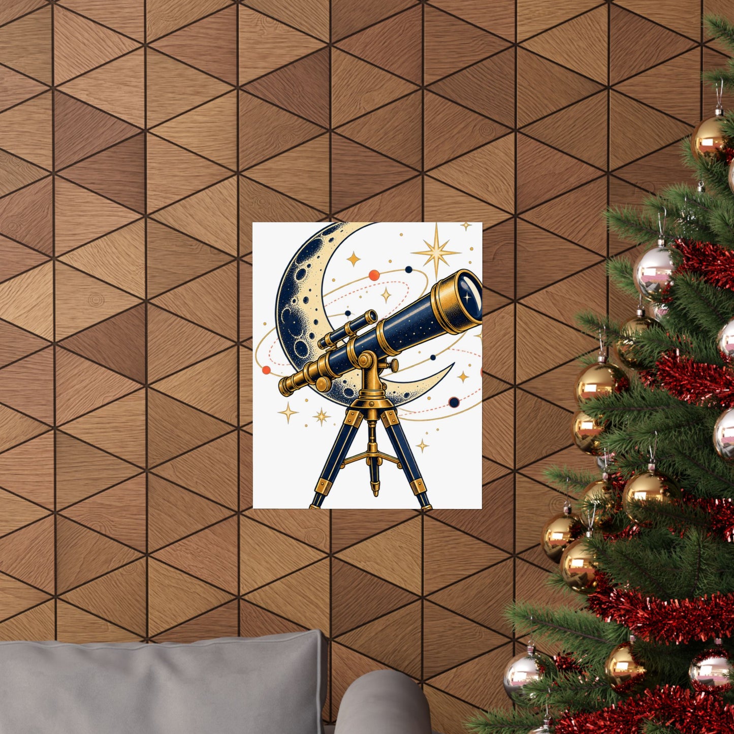 Vintage Telescope Celestial Astronomy Poster