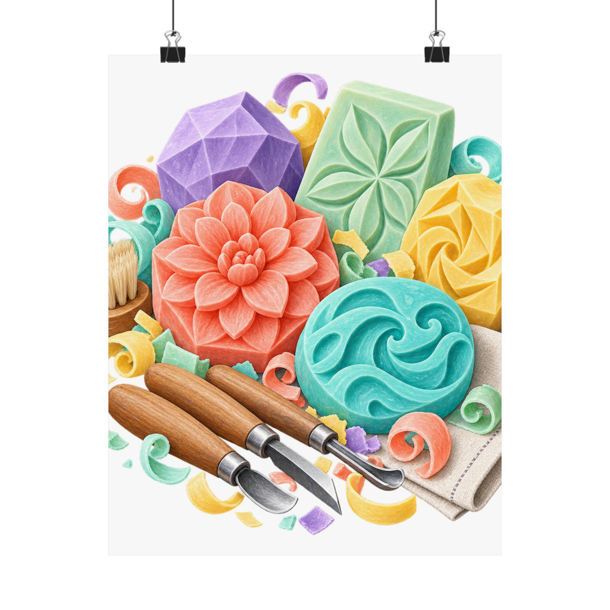 Colorful Soap Carving Workshop Poster