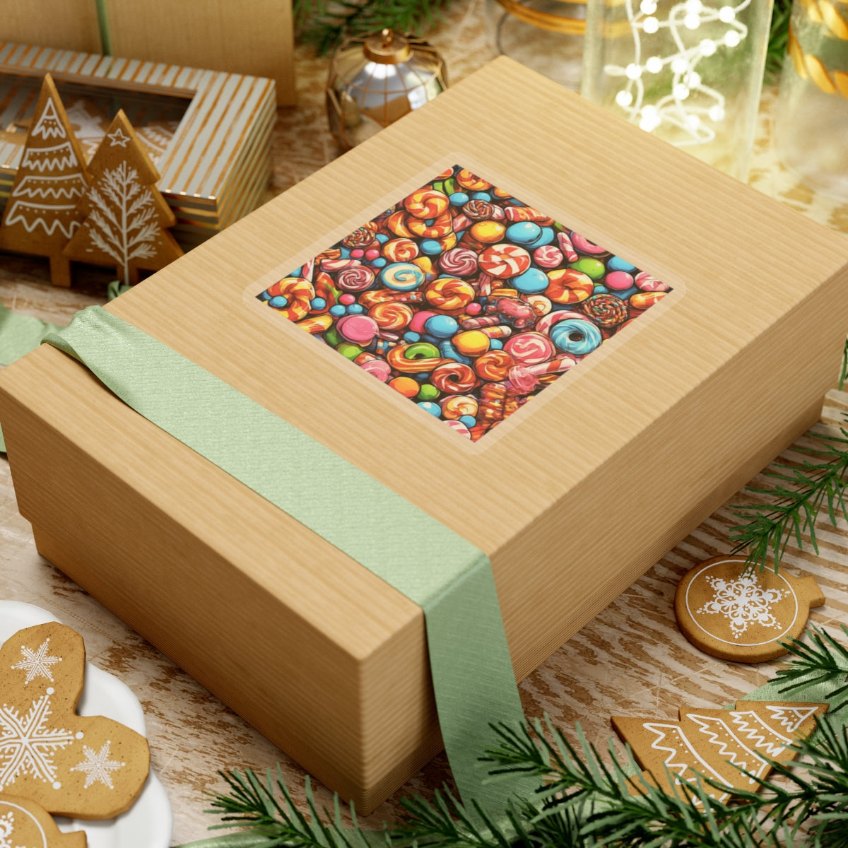 Colorful Candy and Lollipop Pattern Sticker