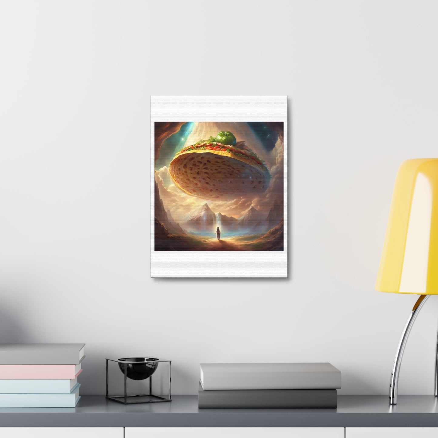 Cosmic Taco UFO Surreal Food Fantasy Art Canvas