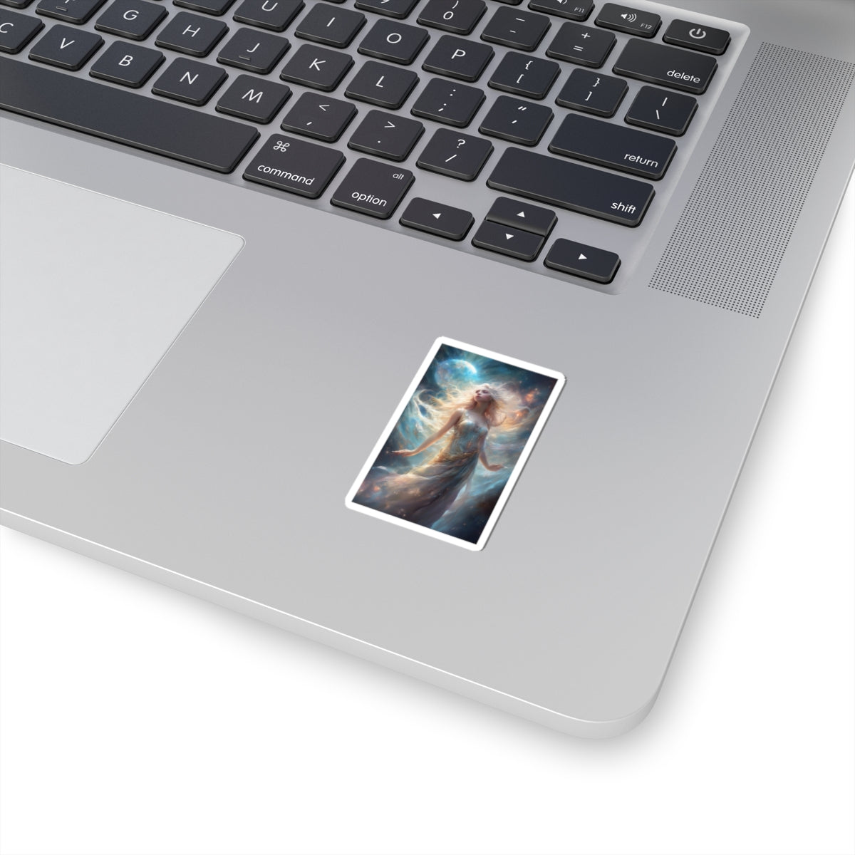 Moonlit Celestial Maiden Fantasy Portrait Sticker