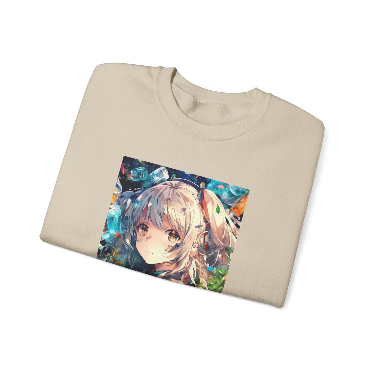 Crystal Bottle Anime Portrait Cozy Art Sweatshirt