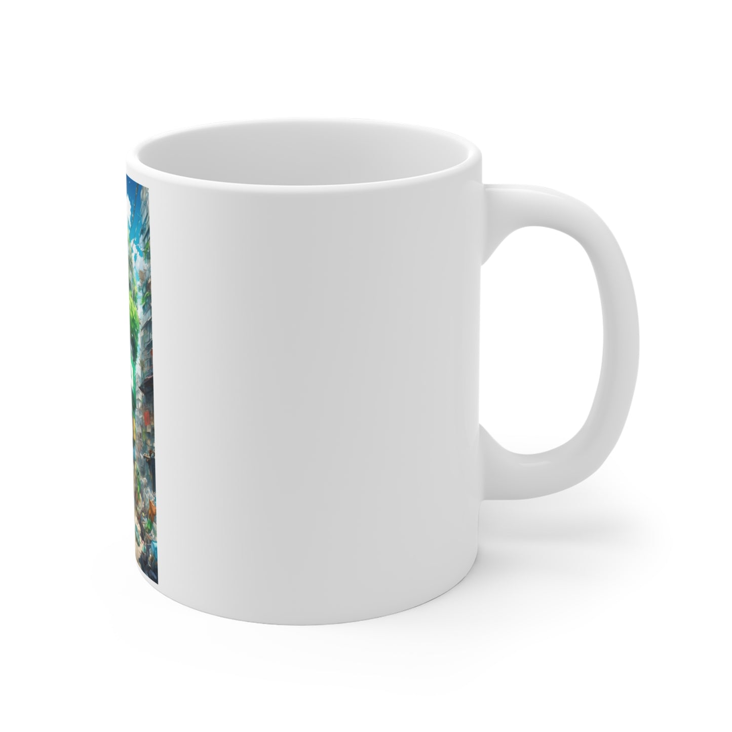 Urban Recycling Anime Friends Eco Art Coffee Mug