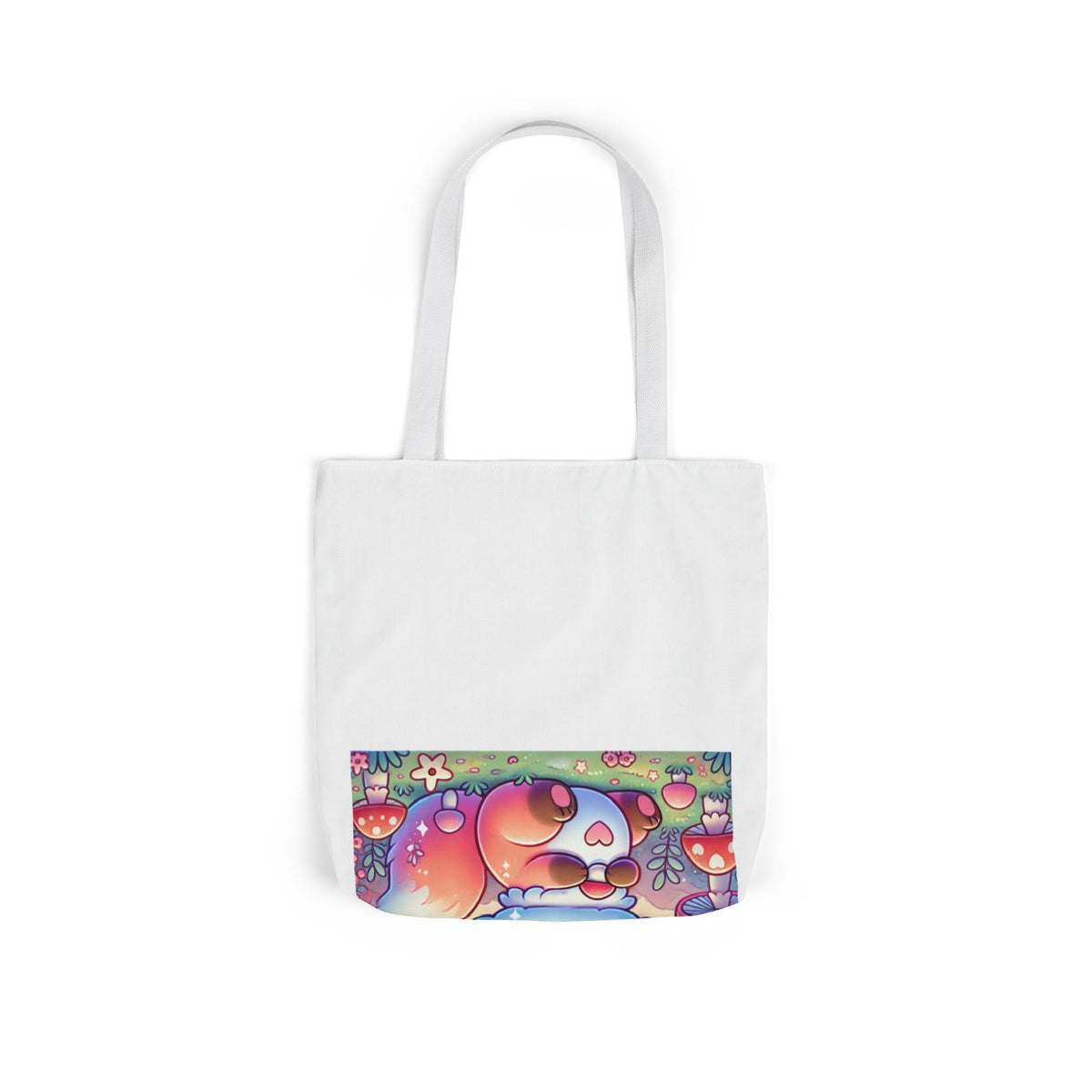 Pastel Woodland Fox Mushroom Kawaii Canvas Tote Bag