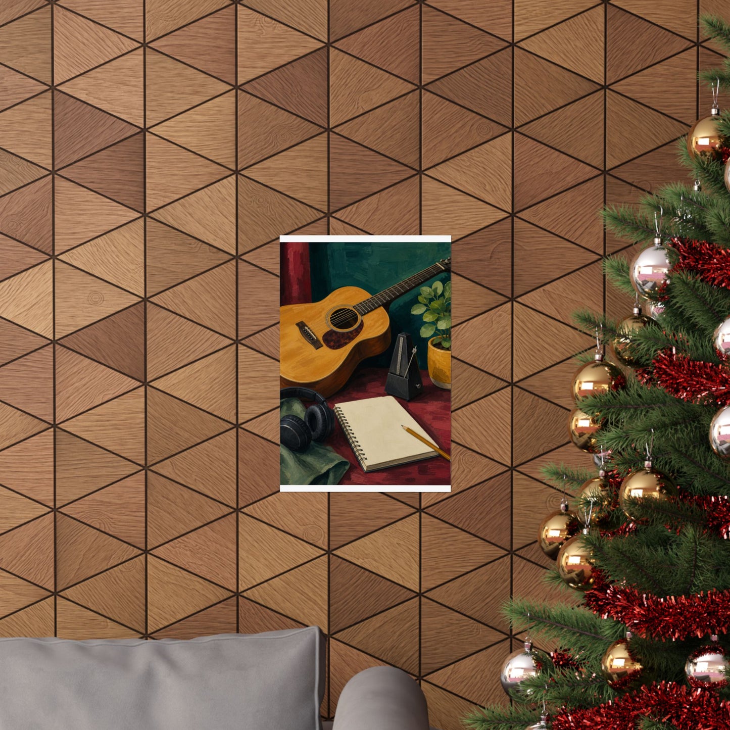 Cozy Acoustic Music Practice Art Poster