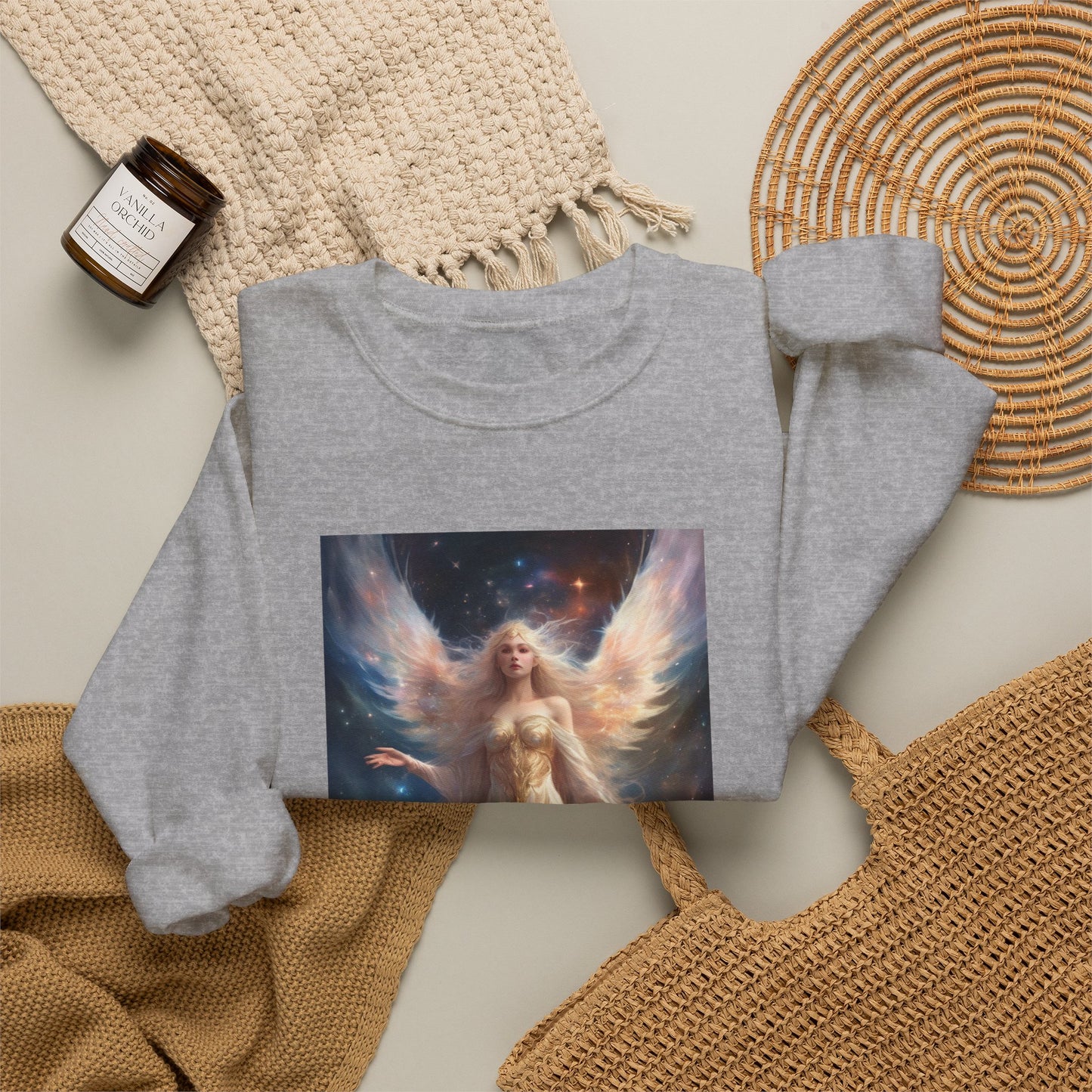 Celestial Winged Heroine Fantasy Portrait Sweatshirt