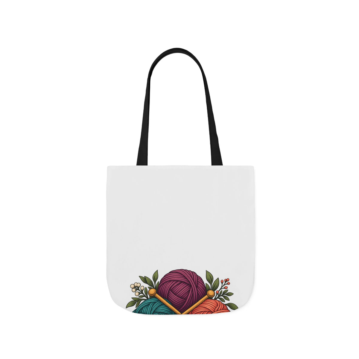 Retro Yarn and Knitting Botanical Art Tote Bag