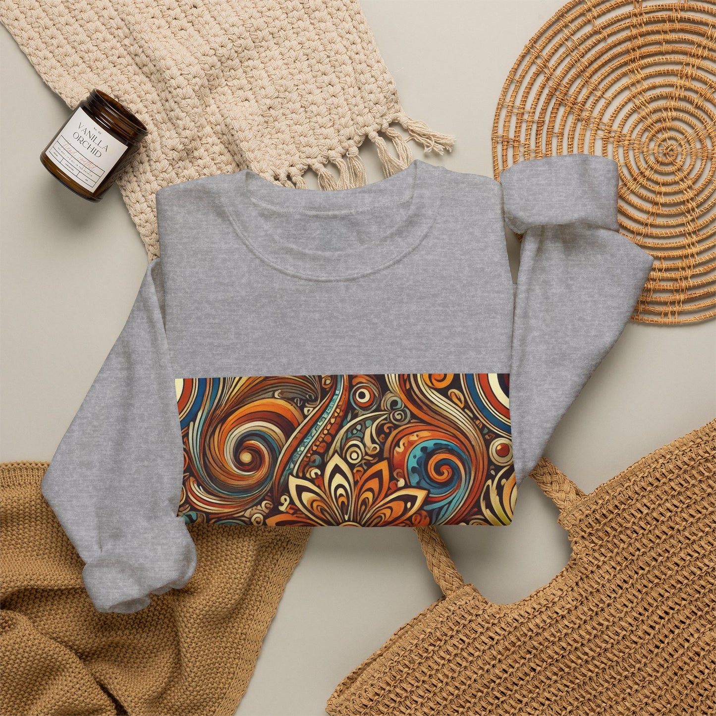 Ornate Abstract Floral Paisley Pattern Sweatshirt
