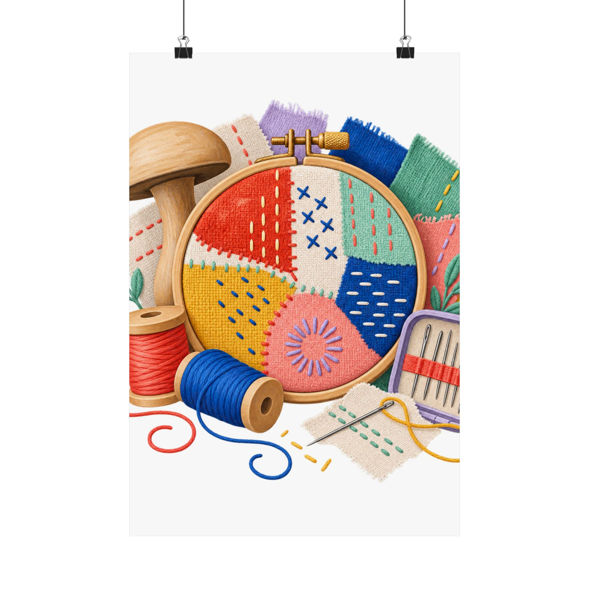 Colorful Visible Mending Workshop Poster